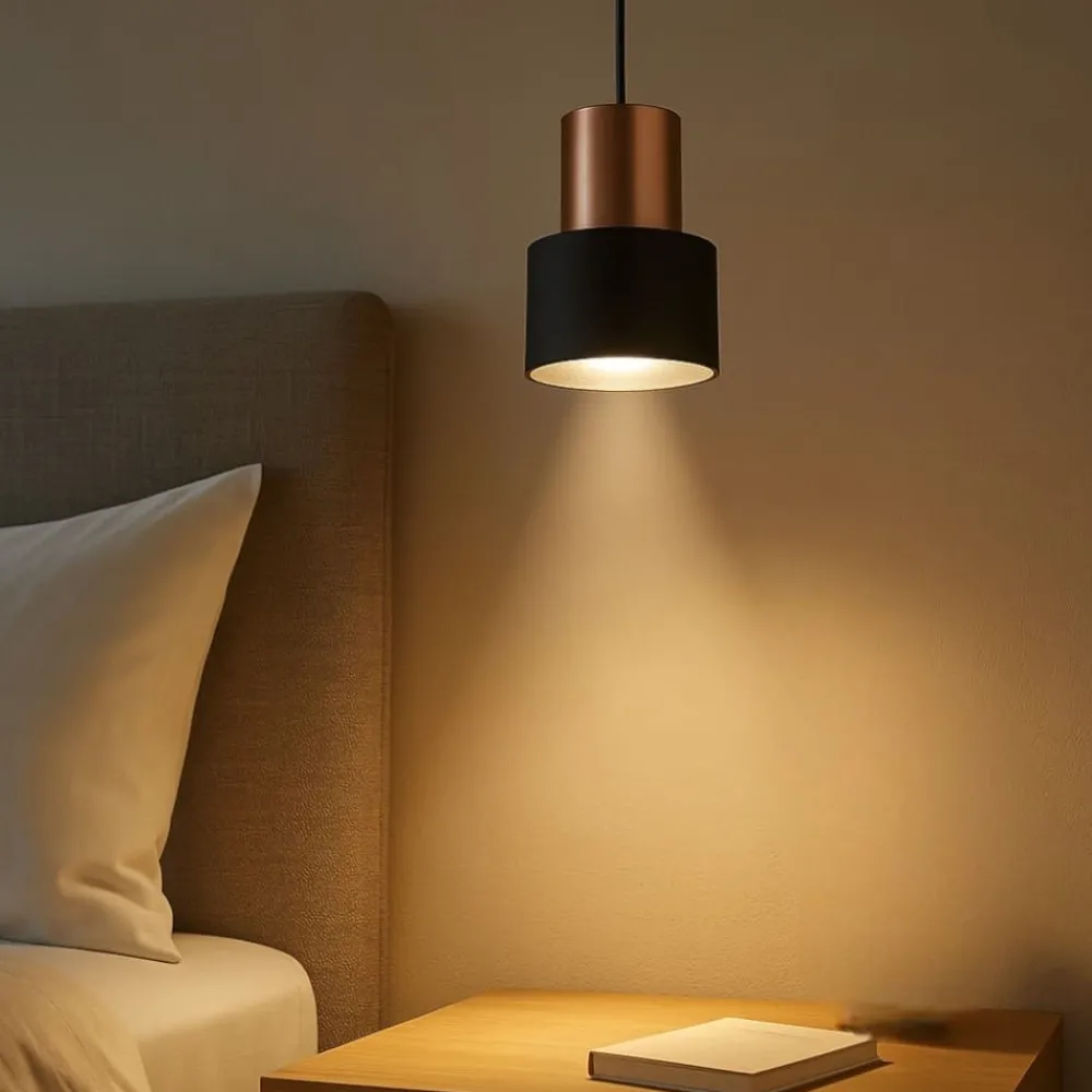 Lampade A Sospensione-Selezionato da Mazzolaluce Lampada a sospensione led 5w 3000k nero oro per isola penisola