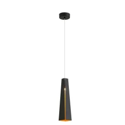 Lampade A Sospensione-Selezionato da Mazzolaluce Lampada a sospensione led 6w per penisola cono in metallo nero e oro
