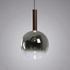 Lampade A Sospensione-Selezionato da Mazzolaluce Lampada a sospensione marrone sfera in vetro led 2700k dimmerabile