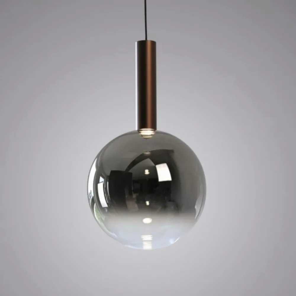 Lampade A Sospensione-Selezionato da Mazzolaluce Lampada a sospensione marrone sfera in vetro led 2700k dimmerabile