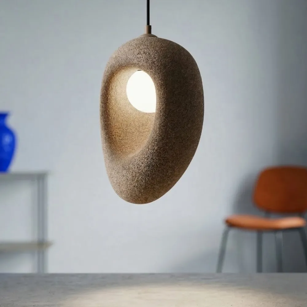 Lampade A Sospensione-Selezionato da Mazzolaluce Lampada a sospensione marrone design japandi wabi sabi