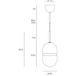 Lampade A Sospensione-Miloox Lampada a sospensione domu vetro bianco dettagli bronzo