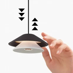 Lampade A Sospensione-Selezionato da Mazzolaluce Lampada a sospensione moderna saliscendi per isola penisola bianco nero