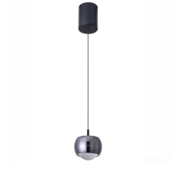 Lampade A Sospensione-Selezionato da Mazzolaluce Lampada a sospensione moderna led 12w 3000k cromo nero