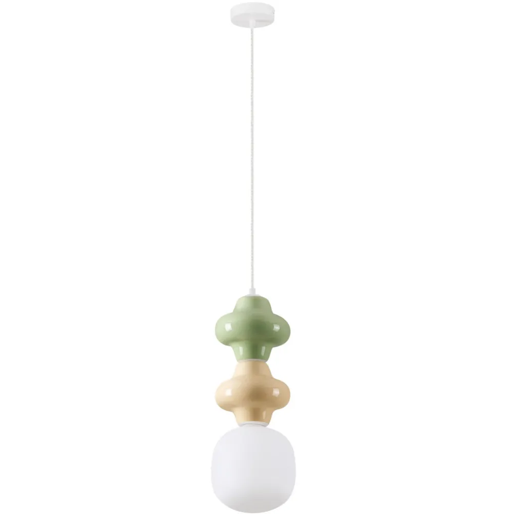 Lampade A Sospensione-Selezionato da Mazzolaluce Lampada a sospensione moderna ceramica verde giallo pastello