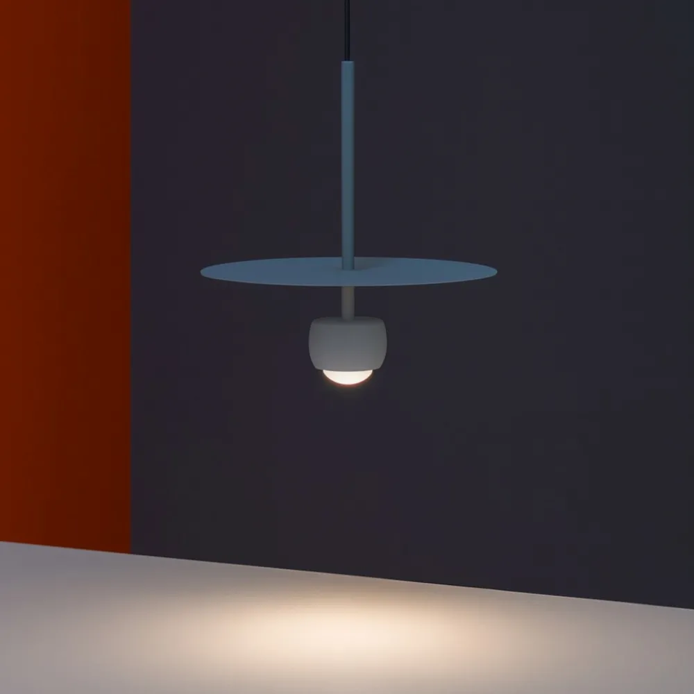 Lampade A Sospensione-Selezionato da Mazzolaluce Lampada a sospensione moderna celeste grigio per cucina
