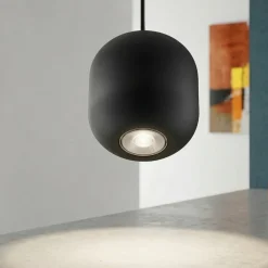 Lampade A Sospensione-Selezionato da Mazzolaluce Lampada a sospensione moderna rotonda nera per isola penisola cucina