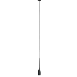 Lampade A Sospensione-Fabas Luce Lampada a sospensione nera led 7w 3000k design moderna coco