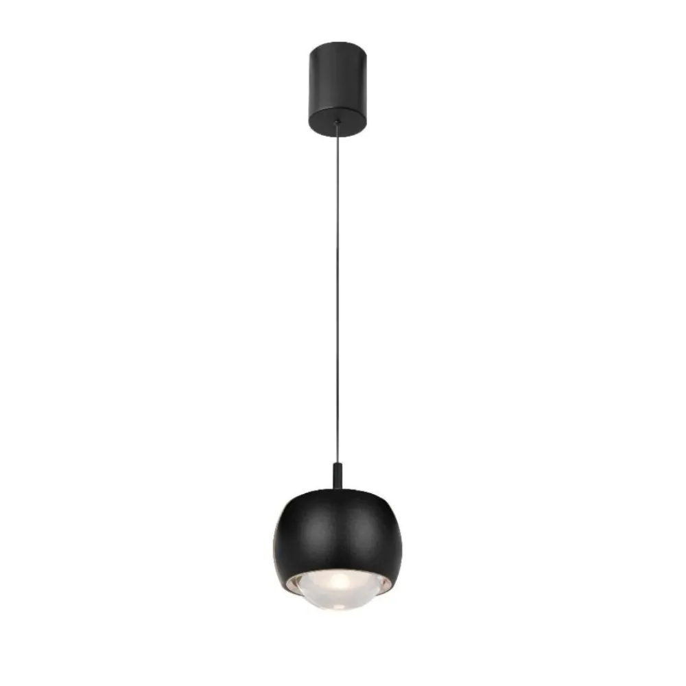 Lampade A Sospensione-Selezionato da Mazzolaluce Lampada a sospensione nera led 12w 3000k design