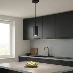 Lampade A Sospensione-Ondaluce Lampada a sospensione nera per isola cucina aloa pc
