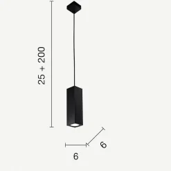 Lampade A Sospensione-Ondaluce Lampada a sospensione nera per isola cucina aloa pc