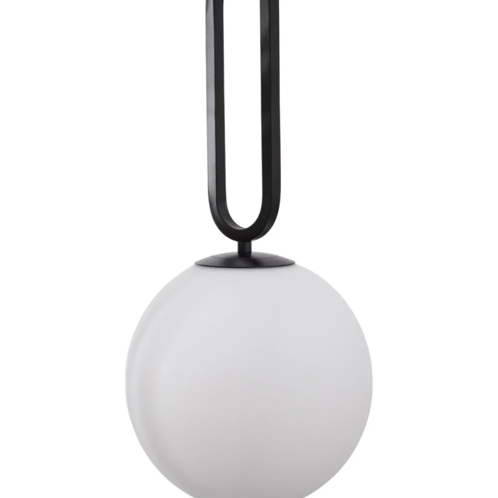 Lampade A Sospensione-Selezionato da Mazzolaluce Lampada a sospensione nera sfera bianca per comodino