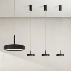 Lampade A Sospensione-Ondaluce Lampada a sospensione nina nera per cucina led 20w 3000k