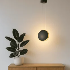 Lampade A Sospensione-Selezionato da Mazzolaluce Lampada a sospensione orientabile led 7w 3000k nero e oro