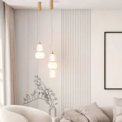 Lampade A Sospensione-Selezionato da Mazzolaluce Lampada a sospensione oro con vetri stile contemporaneo