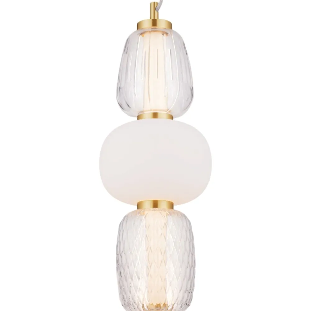 Lampade A Sospensione-Selezionato da Mazzolaluce Lampada a sospensione oro con vetri stile contemporaneo
