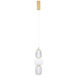 Lampade A Sospensione-Selezionato da Mazzolaluce Lampada a sospensione oro con vetri stile contemporaneo