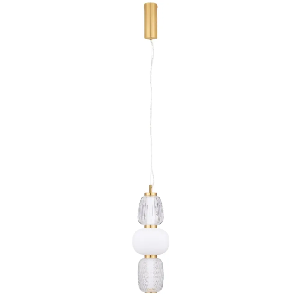 Lampade A Sospensione-Selezionato da Mazzolaluce Lampada a sospensione oro con vetri stile contemporaneo