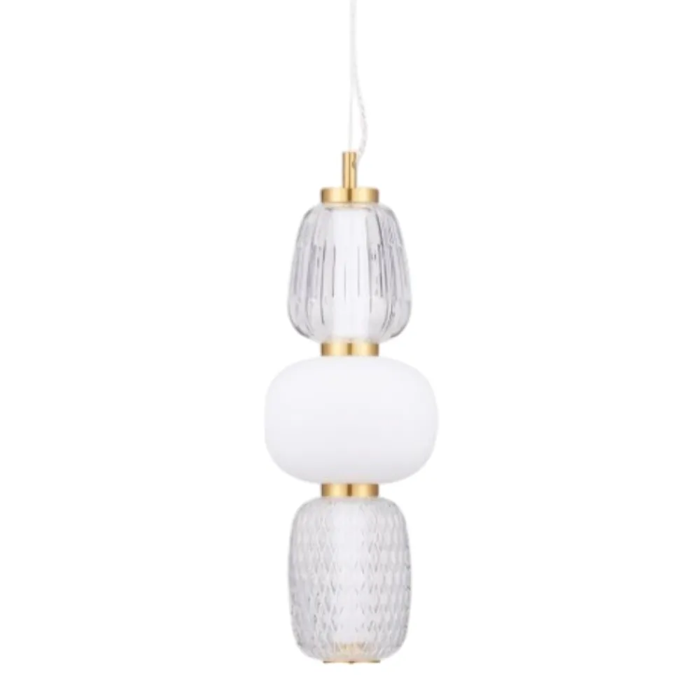 Lampade A Sospensione-Selezionato da Mazzolaluce Lampada a sospensione oro con vetri stile contemporaneo