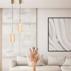 Lampade A Sospensione-Selezionato da Mazzolaluce Lampada a sospensione oro diffusore acrilico stile contemporaneo