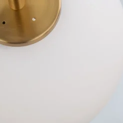 Lampade A Sospensione-Selezionato da Mazzolaluce Lampada a sospensione oro ottone vetro bianco