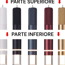 Lampade A Sospensione-Selezionato da Mazzolaluce Lampada a sospensione oro rosa cilindro design led 7w 3000k