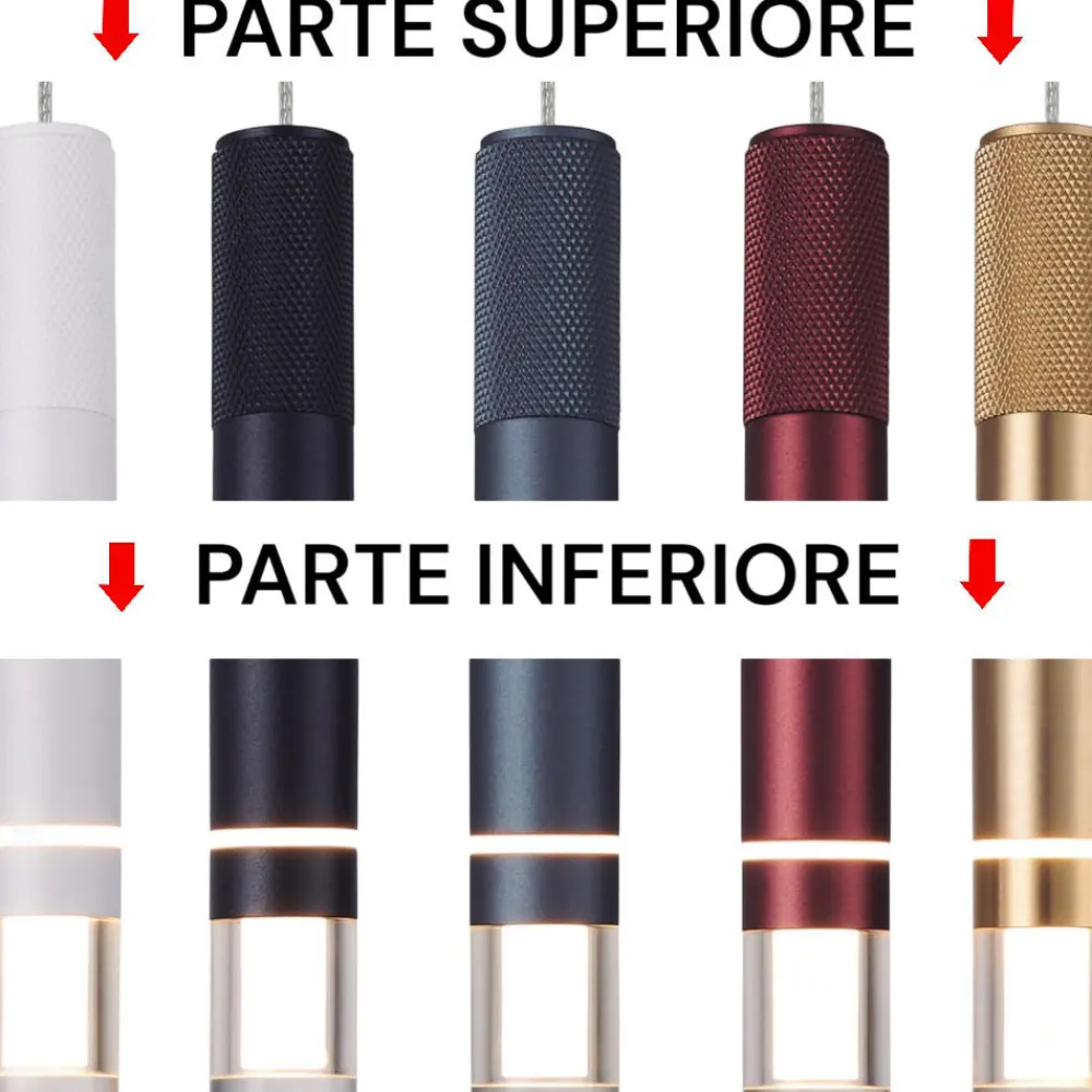 Lampade A Sospensione-Selezionato da Mazzolaluce Lampada a sospensione oro rosa cilindro design led 7w 3000k