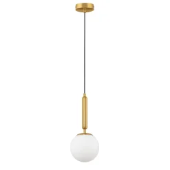 Lampade A Sospensione-Selezionato da Mazzolaluce Lampada a sospensione oro sfera bianca per camera da letto