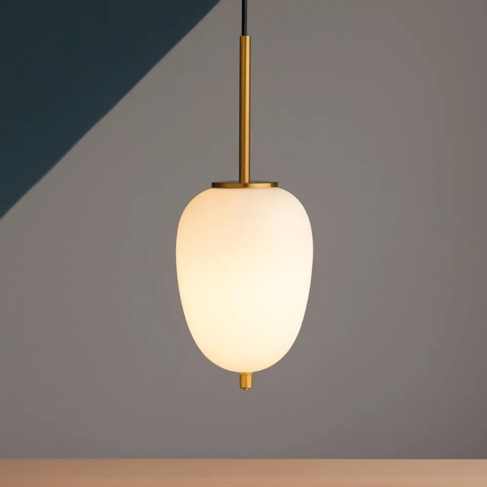 Lampade A Sospensione-Selezionato da Mazzolaluce Lampada a sospensione oro sfera vetro bianco per camera da letto