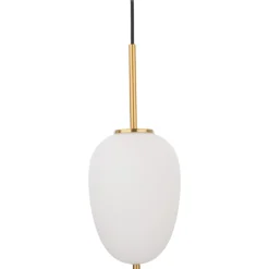 Lampade A Sospensione-Selezionato da Mazzolaluce Lampada a sospensione oro sfera vetro bianco per camera da letto