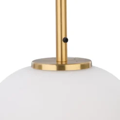 Lampade A Sospensione-Selezionato da Mazzolaluce Lampada a sospensione oro sfera vetro bianco per camera da letto