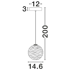 Lampade A Sospensione-Selezionato da Mazzolaluce Lampada a sospensione oro sfera ondulata trasparente led 3000k per comodini camera da letto
