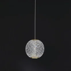 Lampade A Sospensione-Selezionato da Mazzolaluce Lampada a sospensione oro sfera acrilico effetto cristallo led 6w 3200k
