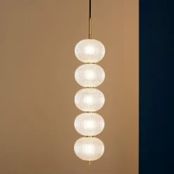 Lampade A Sospensione-Selezionato da Mazzolaluce Lampada a sospensione oro stile contemporaneo sfere trasparenti