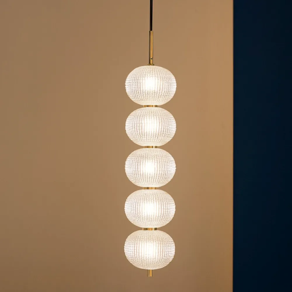 Lampade A Sospensione-Selezionato da Mazzolaluce Lampada a sospensione oro stile contemporaneo sfere trasparenti