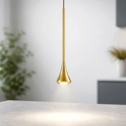 Lampade A Sospensione-Fabas Luce Lampada a sospensione ottone oro moderna led 5w 3000k
