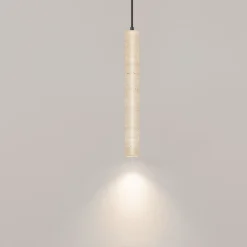 Lampade A Sospensione-Selezionato da Mazzolaluce Lampada a sospensione pendente cilindro travertino led 3w 3000k
