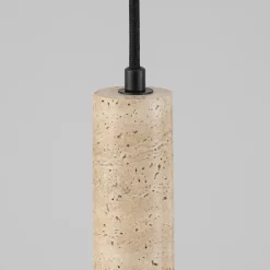 Lampade A Sospensione-Selezionato da Mazzolaluce Lampada a sospensione pendente cilindro travertino led 3w 3000k