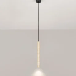 Lampade A Sospensione-Selezionato da Mazzolaluce Lampada a sospensione pendente cilindro travertino led 3w 3000k