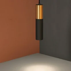 Lampade A Sospensione-Selezionato da Mazzolaluce Lampada a sospensione pendente cilindro oro nero