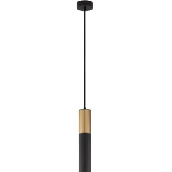 Lampade A Sospensione-Selezionato da Mazzolaluce Lampada a sospensione pendente cilindro oro nero