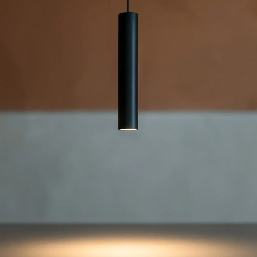 Lampade A Sospensione-Selezionato da Mazzolaluce Lampada a sospensione per bancone isola moderna cilindro nero