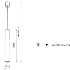 Lampade A Sospensione-Selezionato da Mazzolaluce Lampada a sospensione per bancone isola moderna cilindro nero