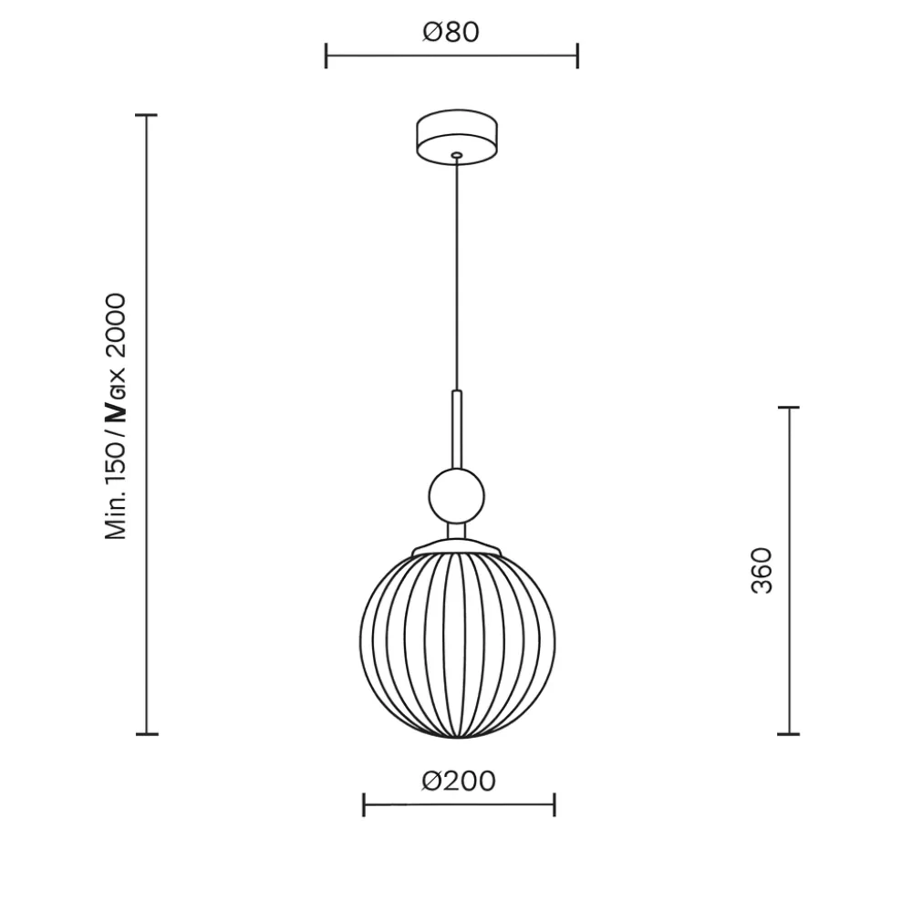 Lampade A Sospensione-Maytoni Lampada a sospensione per comodino tavo sfera vetro decorato