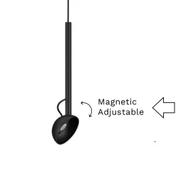 Lampade A Sospensione-Selezionato da Mazzolaluce Lampada a sospensione per comodino nera parabola magnetica orientabile