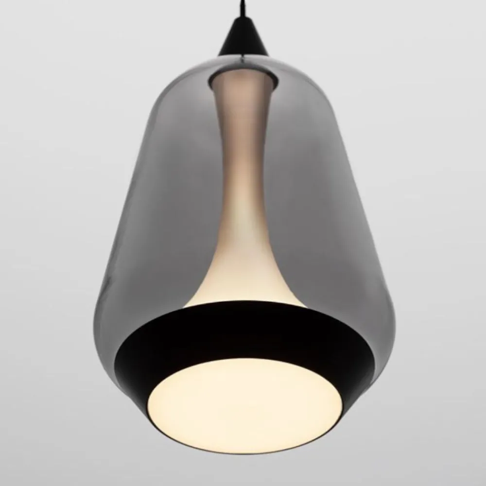 Lampade A Sospensione-Selezionato da Mazzolaluce Lampada a sospensione per comodino vetro fume led 3000k