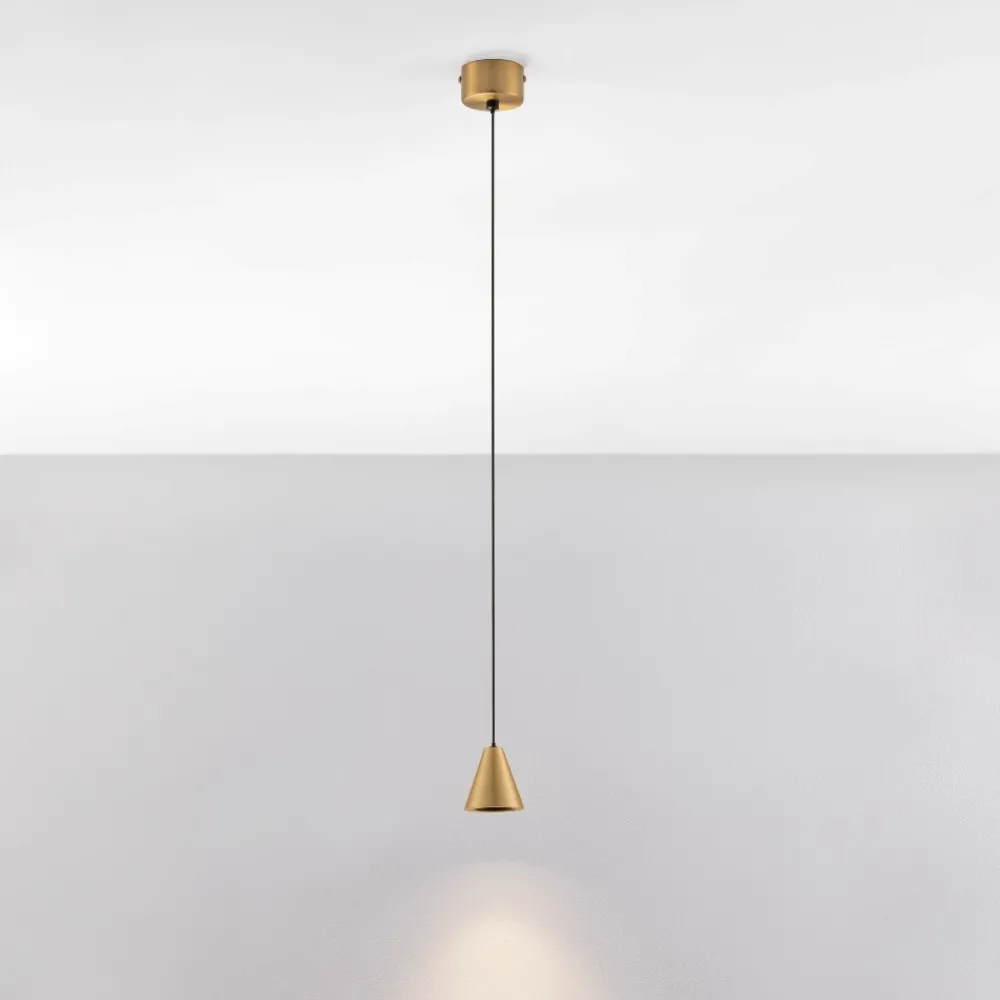 Lampade A Sospensione-Selezionato da Mazzolaluce Lampada a sospensione per comodino colore oro led 3000k