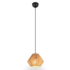 Lampade A Sospensione-Selezionato da Mazzolaluce Lampada a sospensione per cucina rustica marrone 20 cm in corda