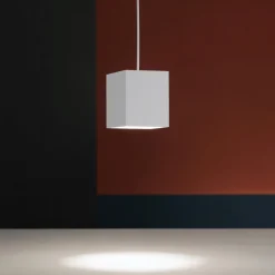 Lampade A Sospensione-Top Light Lampada a sospensione per cucina cubo bianco plate