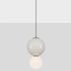 Lampade A Sospensione-Selezionato da Mazzolaluce Lampada a sospensione per cucina sfere vetro porcellana grigio led 3000k